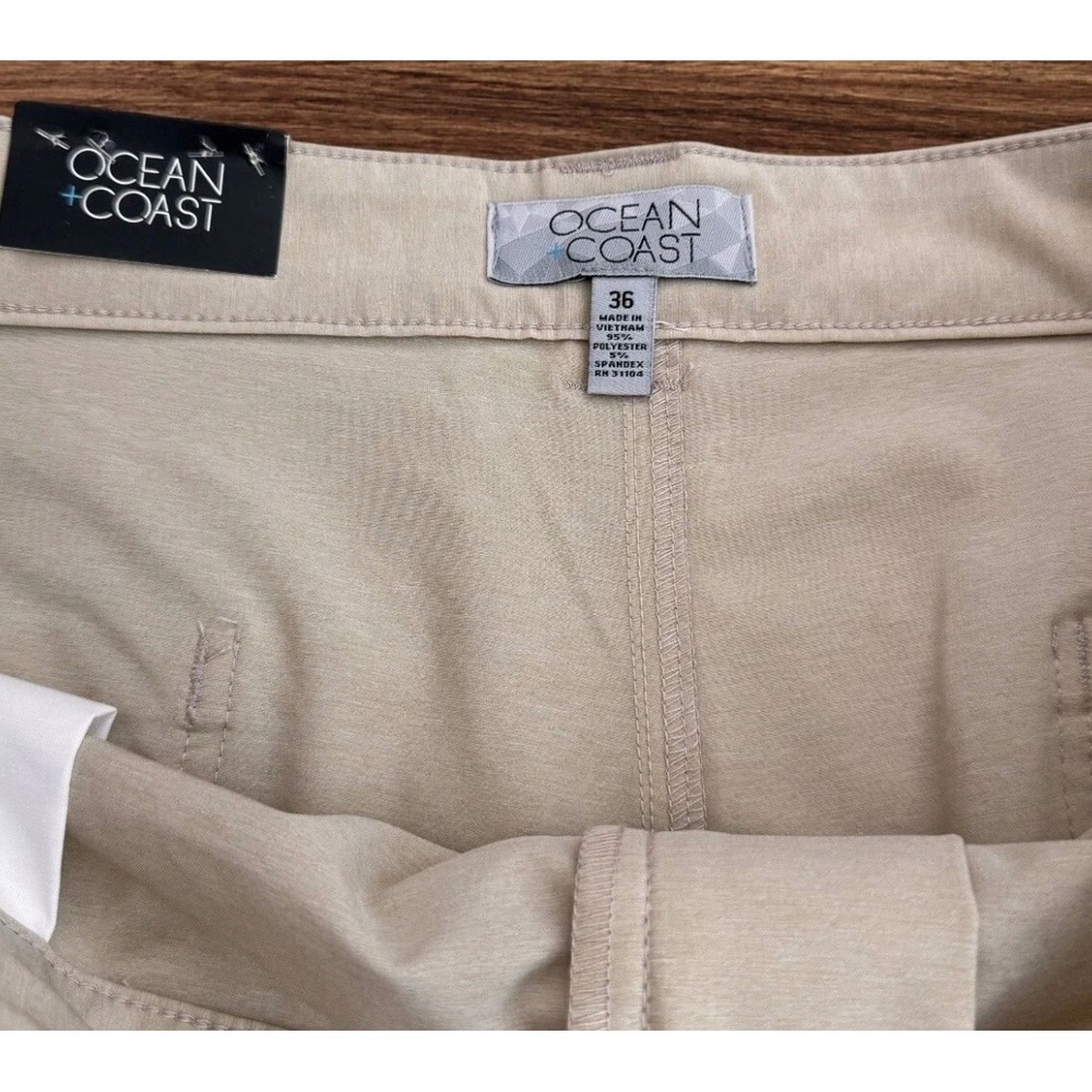 Ocean Coast Mens Performance Shorts Me. 36 Khaki Tan Stretch Hiking Golf Utility - Picture 3 of 9